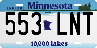 MN license plate 553LNT