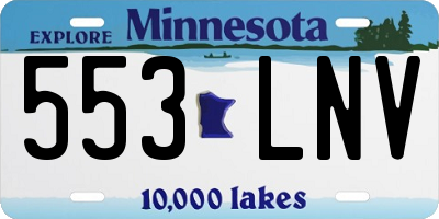 MN license plate 553LNV