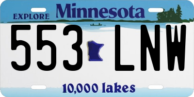 MN license plate 553LNW