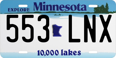 MN license plate 553LNX