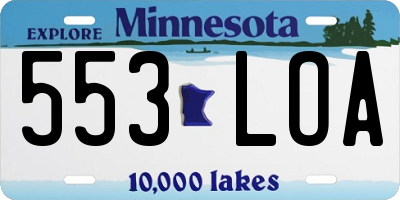 MN license plate 553LOA