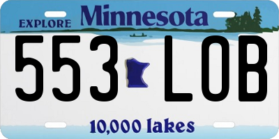 MN license plate 553LOB