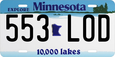 MN license plate 553LOD