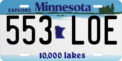 MN license plate 553LOE