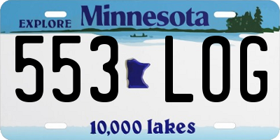 MN license plate 553LOG