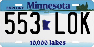 MN license plate 553LOK