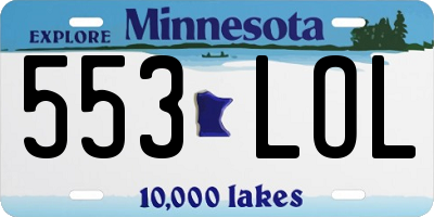 MN license plate 553LOL