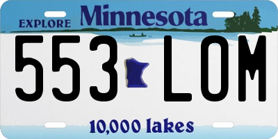 MN license plate 553LOM