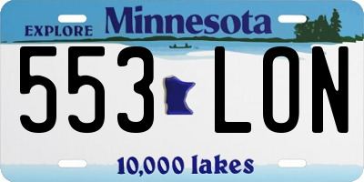 MN license plate 553LON