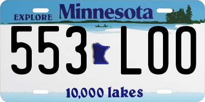 MN license plate 553LOO