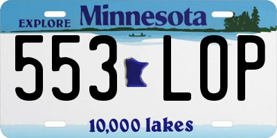 MN license plate 553LOP