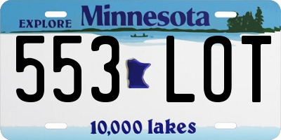 MN license plate 553LOT