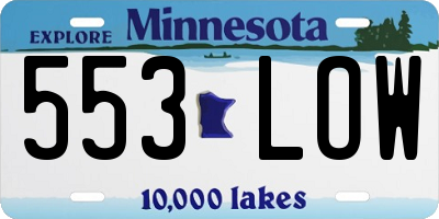 MN license plate 553LOW