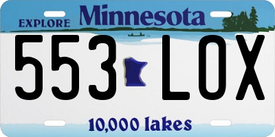 MN license plate 553LOX