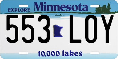 MN license plate 553LOY