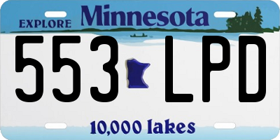 MN license plate 553LPD