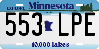 MN license plate 553LPE