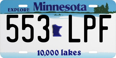 MN license plate 553LPF