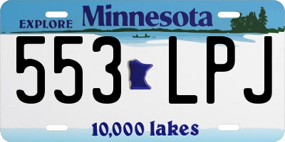 MN license plate 553LPJ