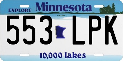 MN license plate 553LPK