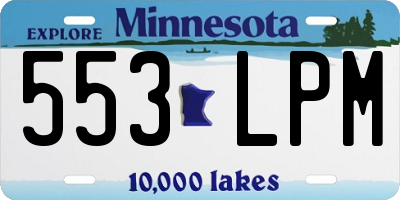 MN license plate 553LPM