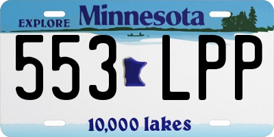 MN license plate 553LPP