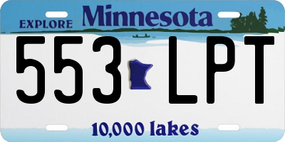 MN license plate 553LPT