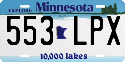 MN license plate 553LPX