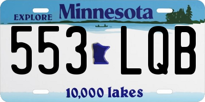 MN license plate 553LQB