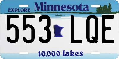 MN license plate 553LQE