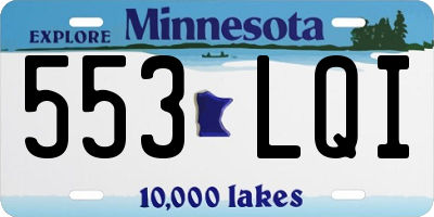 MN license plate 553LQI