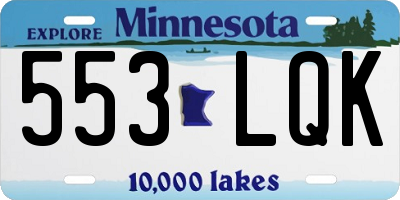MN license plate 553LQK
