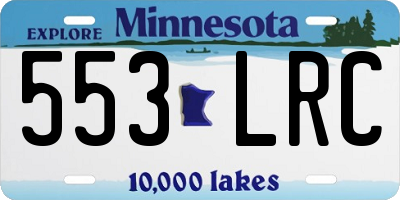 MN license plate 553LRC