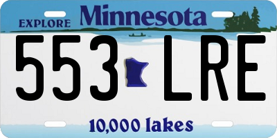 MN license plate 553LRE