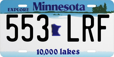 MN license plate 553LRF