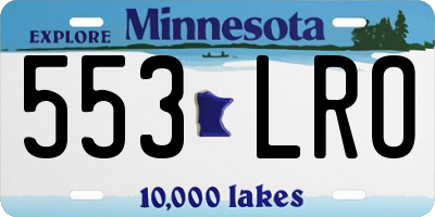 MN license plate 553LRO