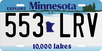 MN license plate 553LRV