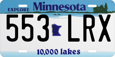 MN license plate 553LRX