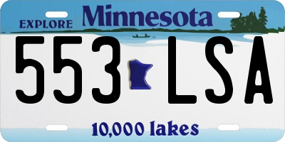 MN license plate 553LSA