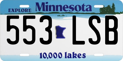 MN license plate 553LSB