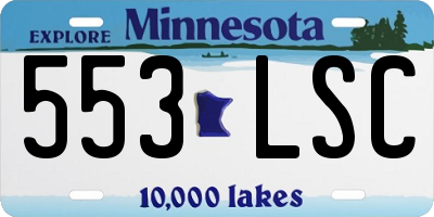 MN license plate 553LSC