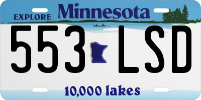 MN license plate 553LSD