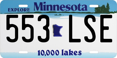 MN license plate 553LSE
