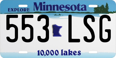 MN license plate 553LSG