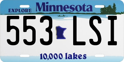 MN license plate 553LSI