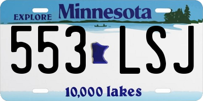 MN license plate 553LSJ