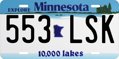 MN license plate 553LSK
