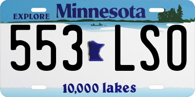 MN license plate 553LSO
