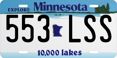 MN license plate 553LSS