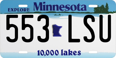 MN license plate 553LSU